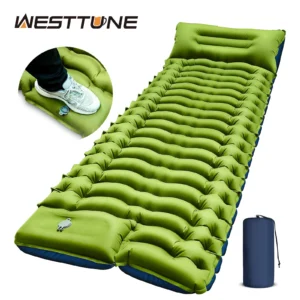 Camping Mat with Pillow Built-in Foot Pump